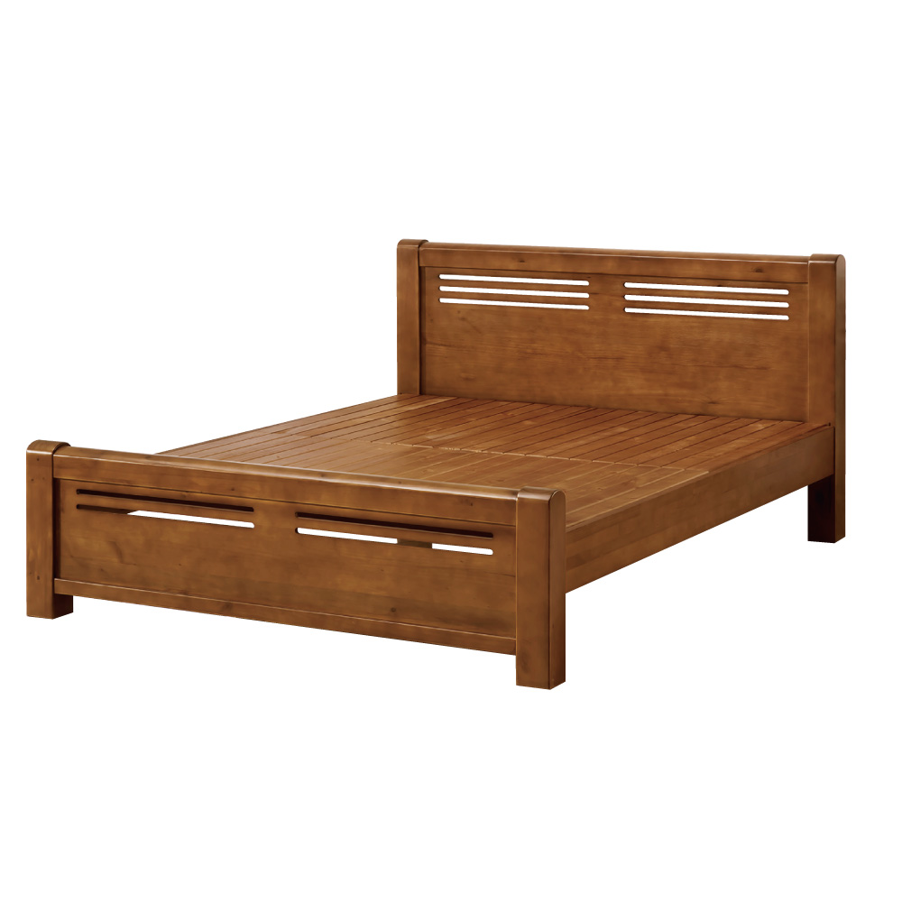 品家居 艾咪6尺實木雙人加大床片床架組合-185x206.5x89cm免組