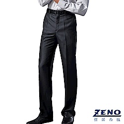 ZENO 厚暖刷毛條紋平面西裝褲‧深藍30-42