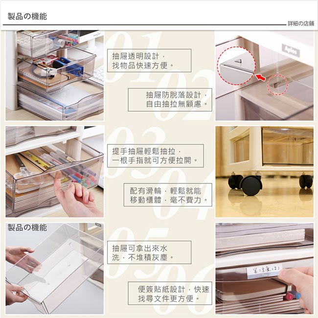 日本JEJ APLOS A4系列 文件小物附輪收納櫃/淺10抽 2色可選