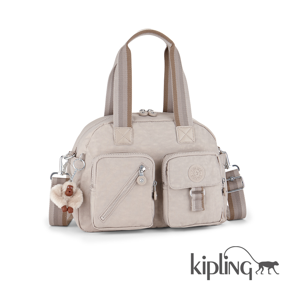 Kipling 斜背包 象牙灰素面-中