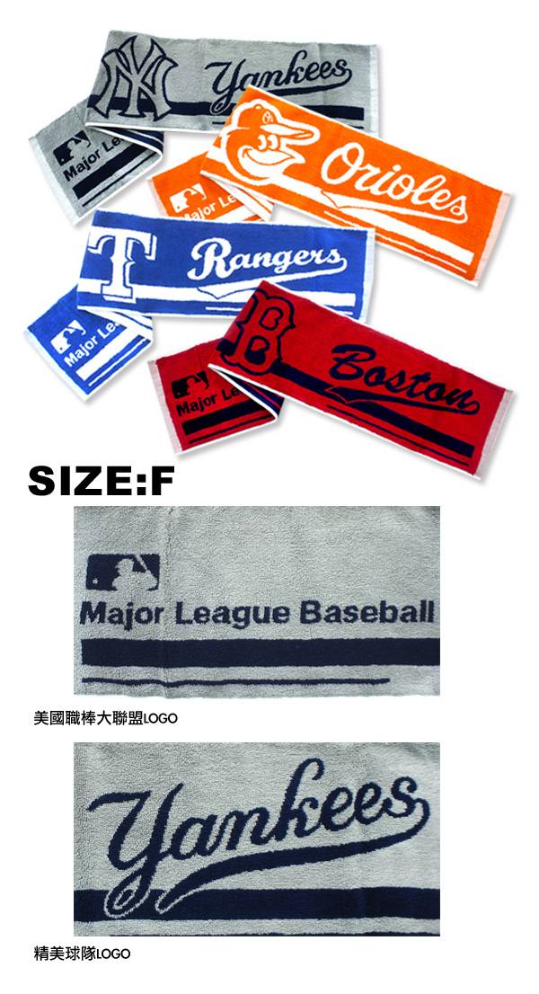 MLB-紐約洋基隊橫式文字款運動長巾-灰色