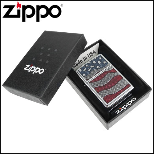 ZIPPO 美系~Diamond Plate Flag-花板美國國旗貼飾打火機