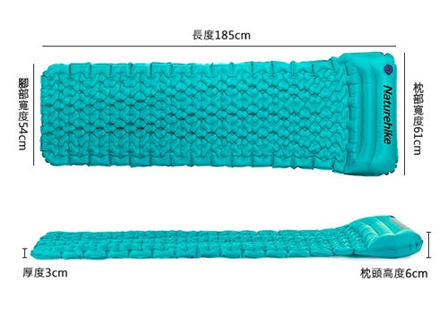 Naturehike 輕量TPU單人蛋巢帶枕手動充氣睡墊 橙色-急