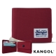 福利品 KANGOL 韓式潮流 多夾層/零錢袋橫式短皮夾+鑰匙圈禮盒-帆布深紅 product thumbnail 1