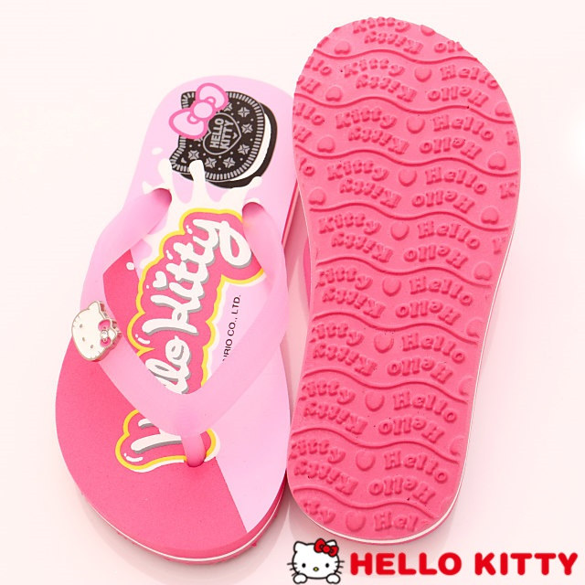 HelloKitty童鞋 餅乾造型夾腳拖鞋款 EI18155粉(中大童段)