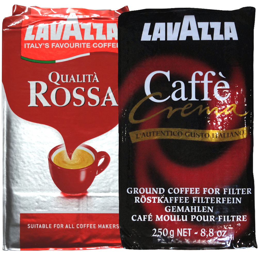 LAVAZZA ROSSA研磨咖啡粉(2包)＋Crema研磨咖啡粉(2包)