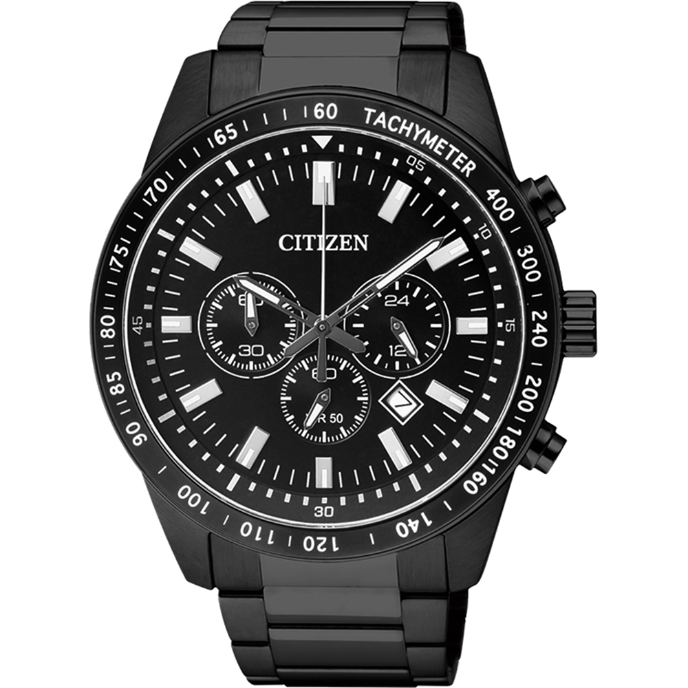 CITIZEN 冷冽駿馬飆風時尚腕錶(AN8075-50E)-黑/45mm
