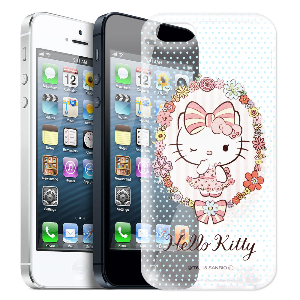 Hello Kitty IPHONE 5/5S/SE透明軟式手機殼 花邊款