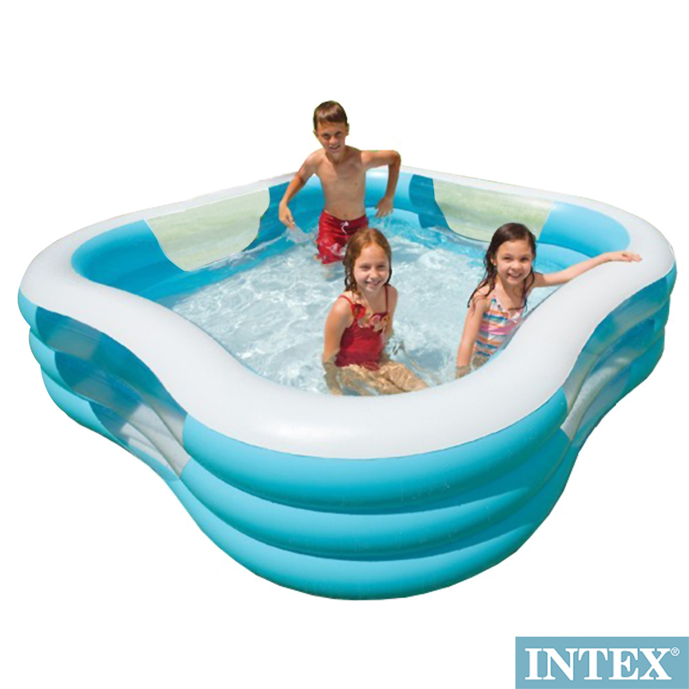 INTEX 方型透明戲水游泳池 直徑229CM