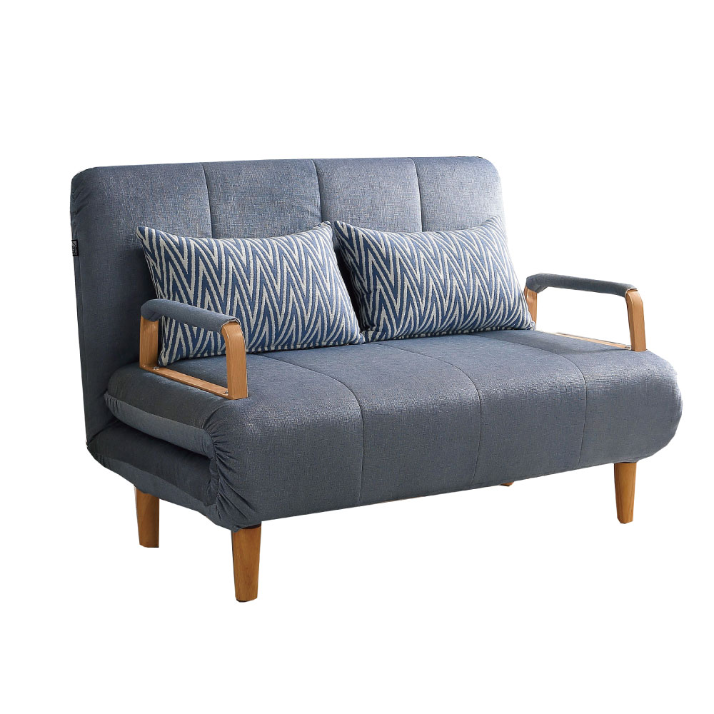 品家居 尤萊亞絲絨布實木展開式沙發床-130x80x90cm-免組