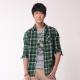 Hang Ten - 男裝 - 法蘭絨系列 - 經典撞色口袋格紋襯衫(綠) product thumbnail 1
