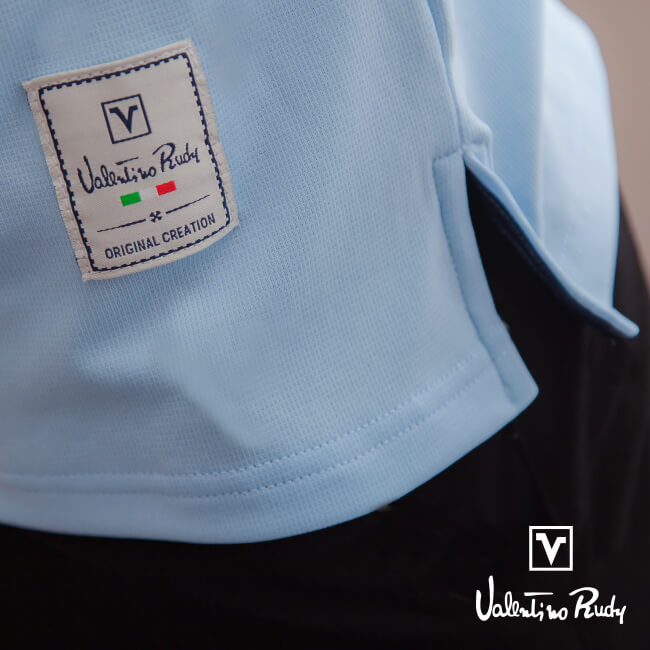 Valentino Rudy 范倫鐵諾.路迪 吸濕排汗超冰涼機能T恤衫-水藍-雙v領