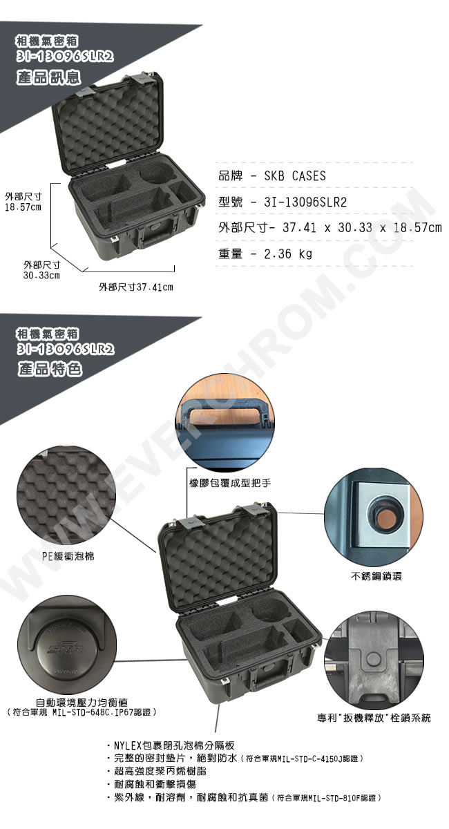 SKB Cases 相機氣密箱 3i-13096SLR2