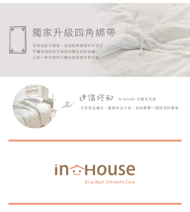 IN HOUSE-藍色兔兔-兒童六層紗被