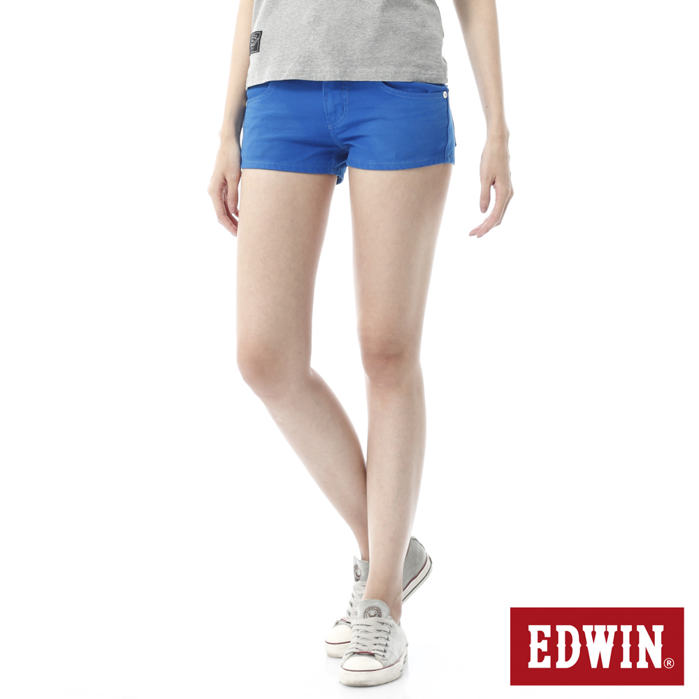 EDWIN 迦績褲JERSEYS短褲-女-藍色
