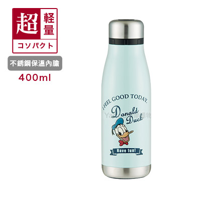 日本Skater不鏽鋼保溫曲線瓶 400ml 唐老鴨