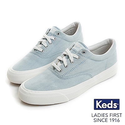 Keds ANCHOR 經典復刻綁帶休閒鞋-粉藍