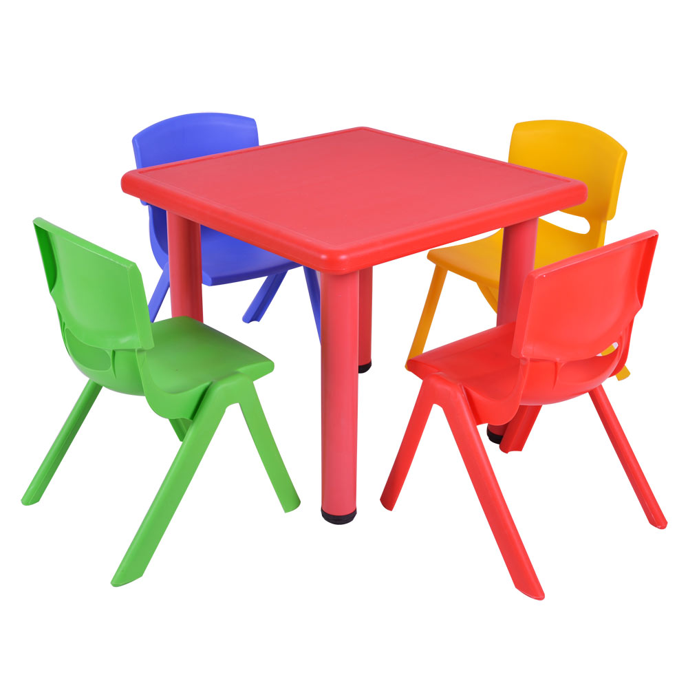 WASHAMl-韓式撞色多彩兒童遊戲桌椅(一桌二椅)