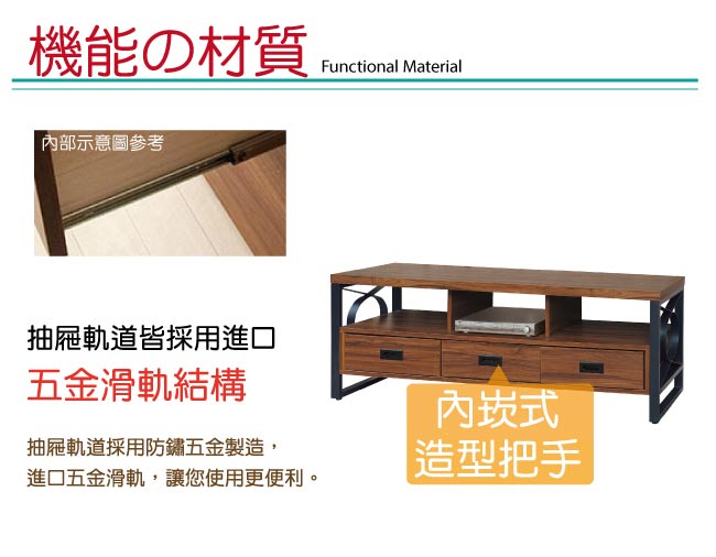 品家居 莎多5尺胡桃木紋長櫃/電視櫃-150.2x40.2x50.5cm免組