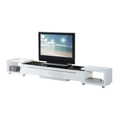 現代風 黛安娜 6.7尺白色電視櫃(可收合)-200x41x37cm