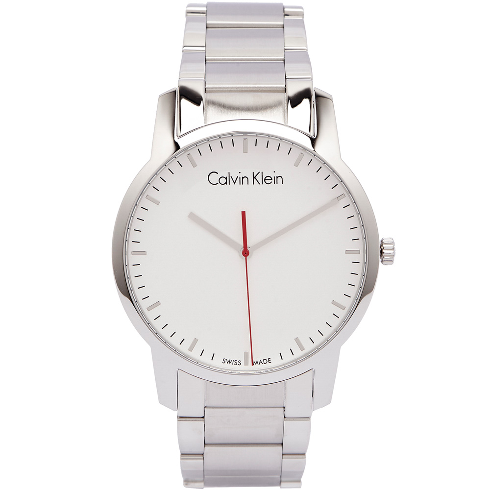CK 簡潔俐落時尚男性手錶( K2G2G1Z6)-白面X銀色/42mm