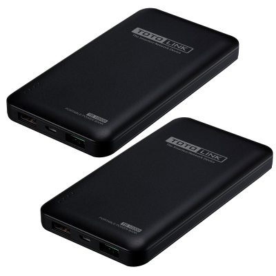 (兩入組) TOTOLINK 10000mAh 超薄快充行動電源 TB10000 黑