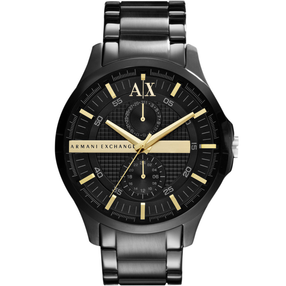 A│X Armani Exchange 卓越動感時尚腕錶-IP黑/46mm