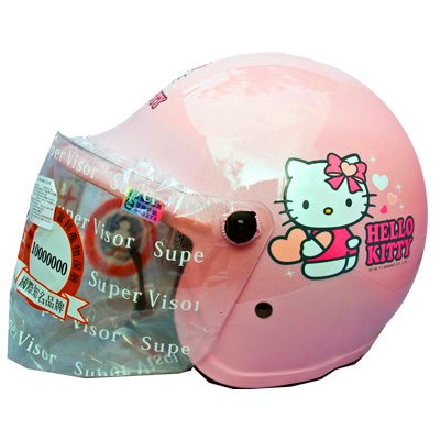 Hello Kitty凱蒂貓 粉色兒童半罩安全帽(中童)