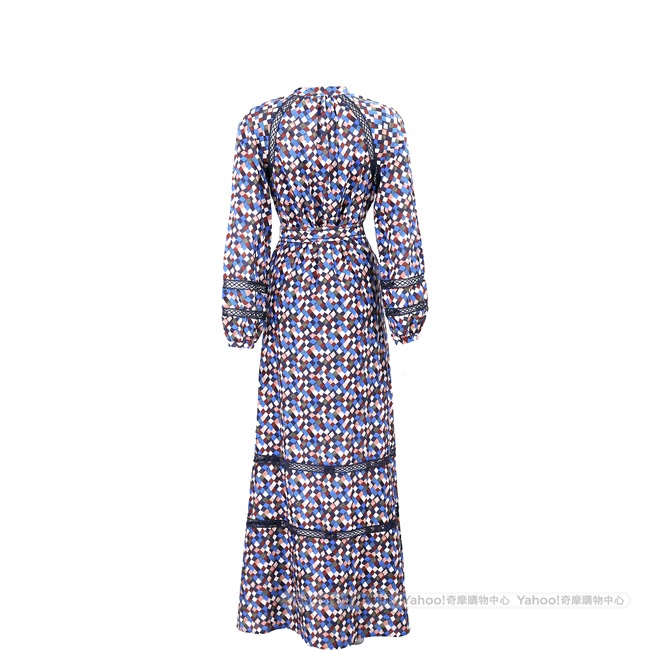 TORY BURCH Sonia 縷空細節馬賽克流蘇度假長洋裝