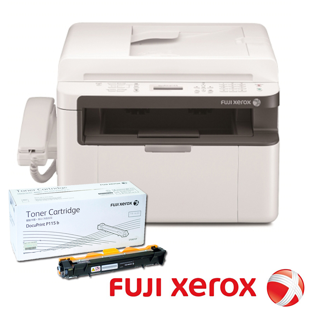 FujiXerox M115fs 黑白雷射傳真事務機+CT202137碳粉(超值組合)