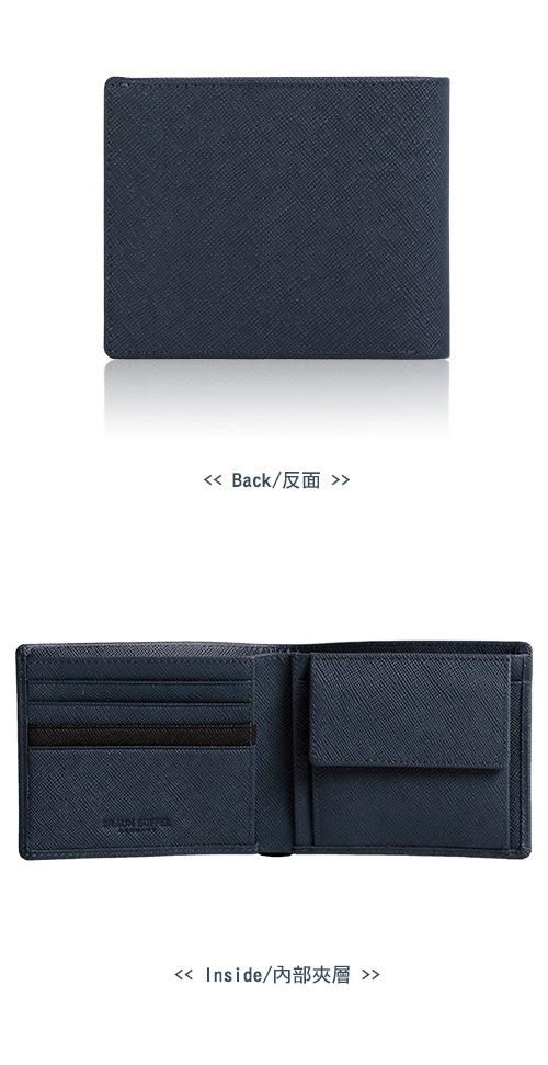 BRAUN BUFFEL - RUFINO-C洛非諾III系列4卡零錢皮夾 - 午夜藍