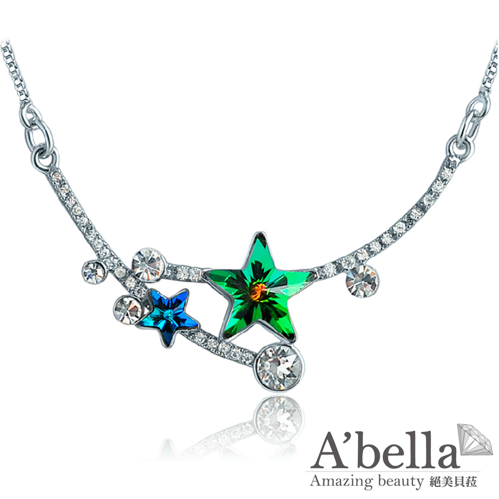 A’bella浪漫晶飾星空純銀水晶項鍊