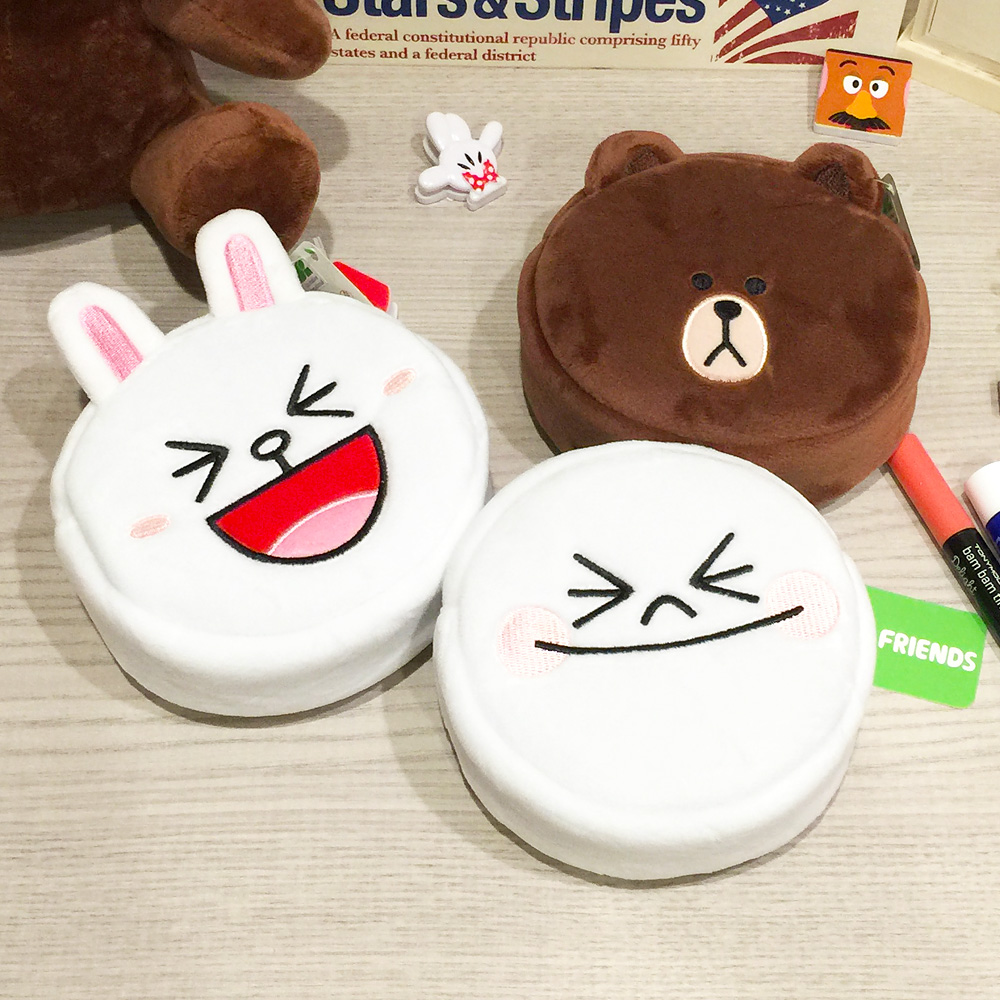 LINE FRIENDS 立體圓臉萬用包 收納包