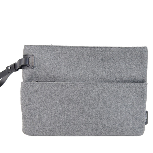 agnes b. 羊毛大手拿包-灰