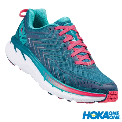 HOKA ONE ONE 跑鞋 Clifton 4 女 超緩震跑鞋 寬楦 藍