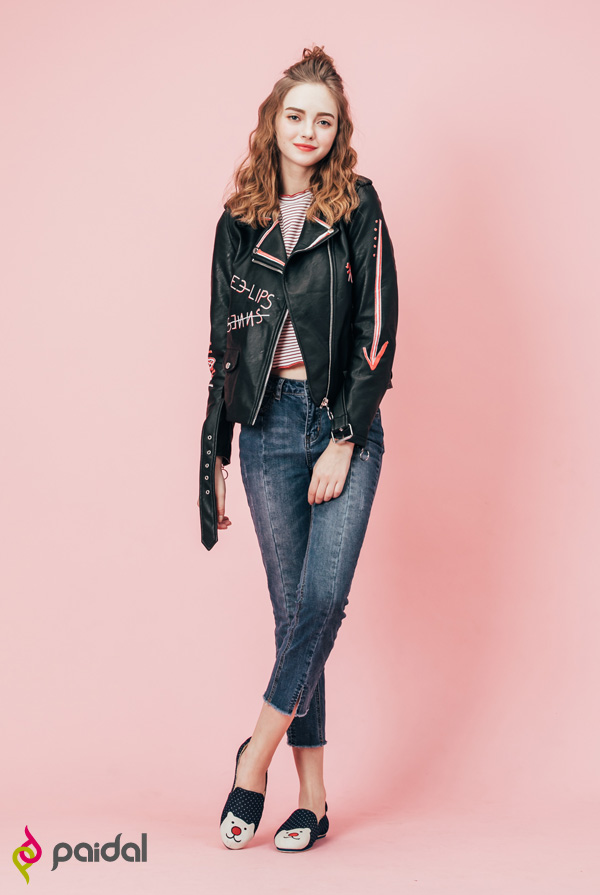 Paidal紅鼻熊點點休閒鞋樂福懶人鞋-牛仔藍