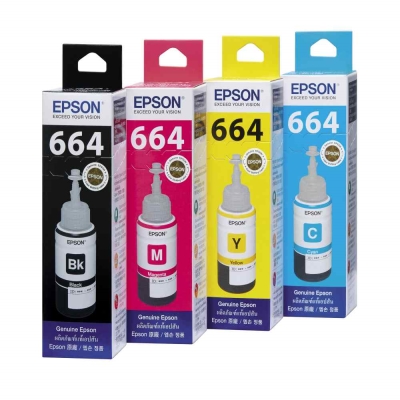 EPSON L100/L200 T664原廠墨水匣組合包(1黑3彩)