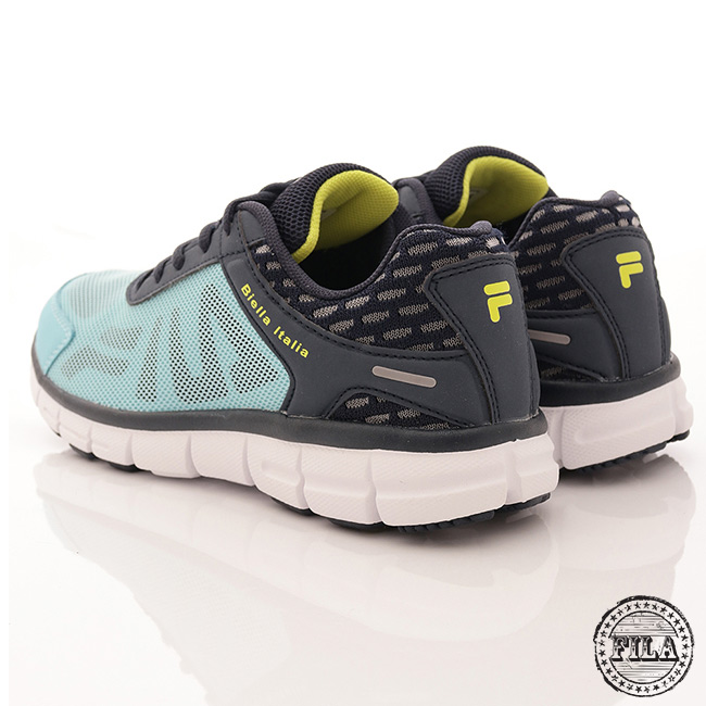 FILA 女款舒適運動慢跑鞋大LOGO款(藍5-J906R-334)