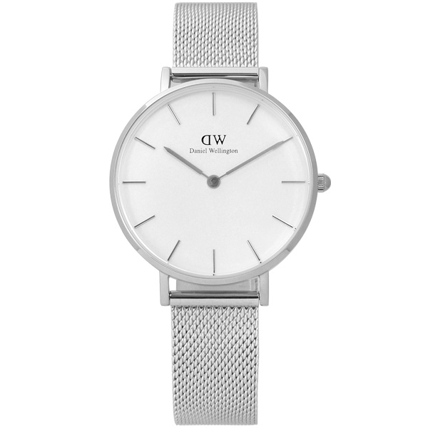 Daniel Wellington Classic米蘭編織不鏽鋼手錶-白色/32mm