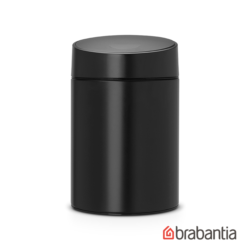 【Brabantia】 黑色滑蓋式垃圾桶5L
