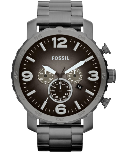 FOSSIL 大世紀戰神三眼計時腕錶-灰鐵黑/50mm