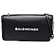 BALENCIAGA  經典品牌字母LOGO小牛皮拉鍊肩/斜背包(黑-中) product thumbnail 1