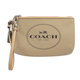 COACH 防刮全皮革扣環大手拿包.米 product thumbnail 1