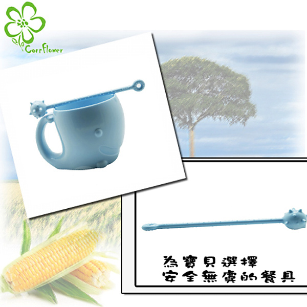 Cornflower玉米花海洋派對玉米餐具-河豚攪拌棒5入