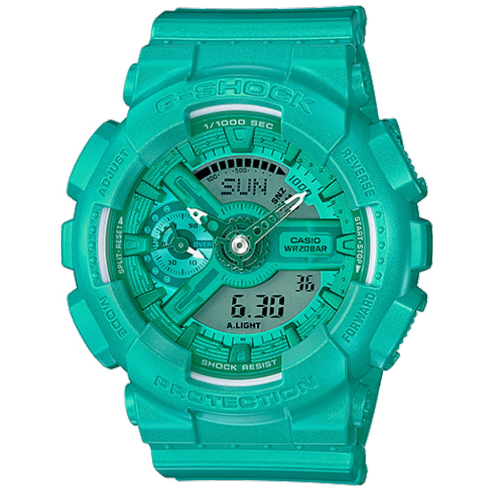 G-SHOCK 時尚貴婦摩登雙顯錶(GMA-S110VC-3A)-鮮綠