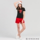 GIORDANO COOLMAX速乾拼色條紋腰休閒短褲-22 俏麗紅 product thumbnail 1