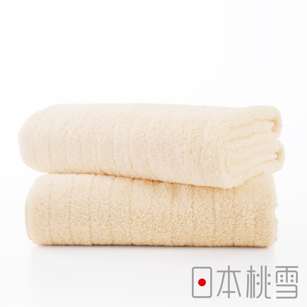 日本桃雪今治超長棉浴巾超值兩件組(米色)
