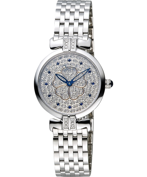 Ogival 愛其華 山茶花系列真鑽女錶-銀/28mm