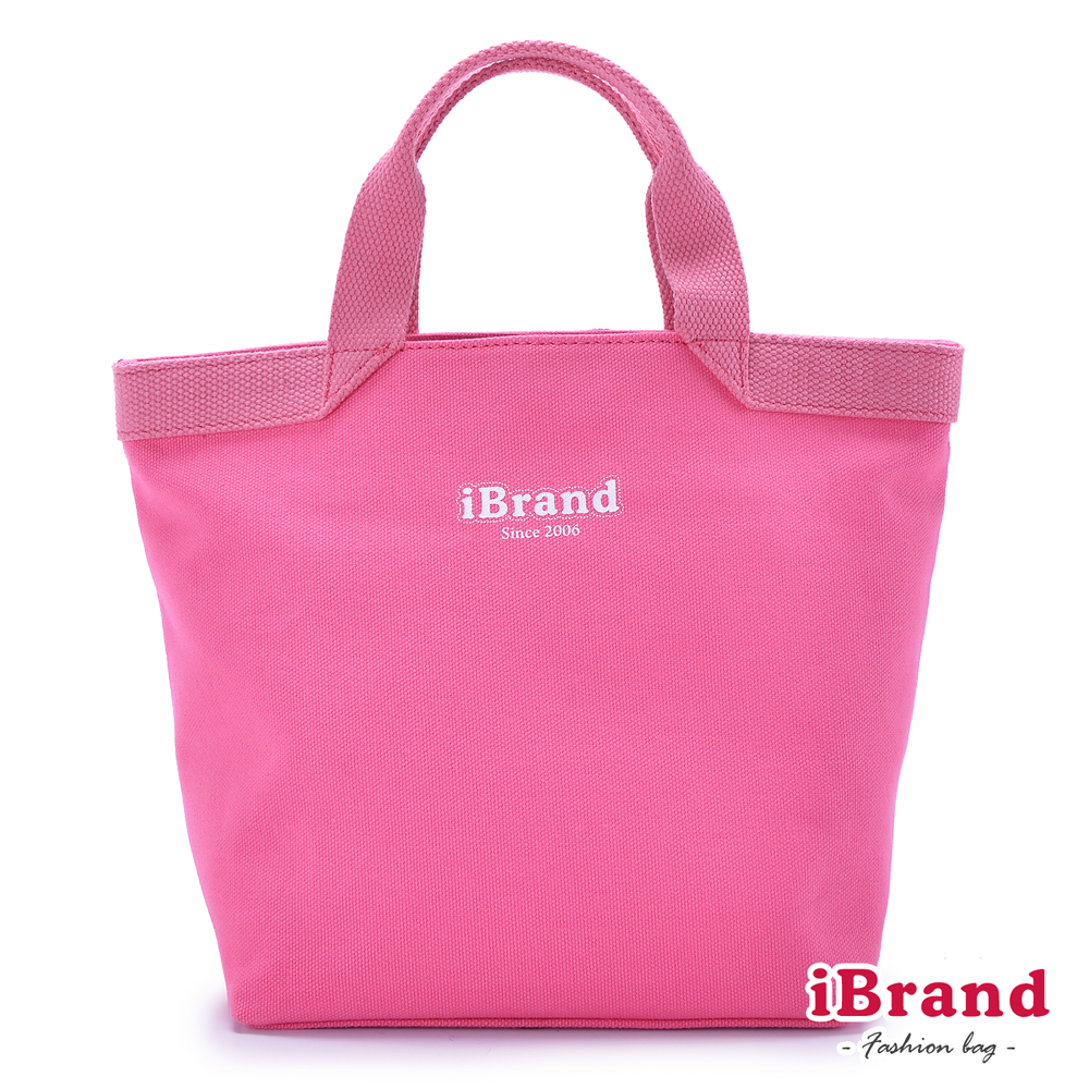 iBrand 簡單生活小清新帆布萬用提袋 粉紅色