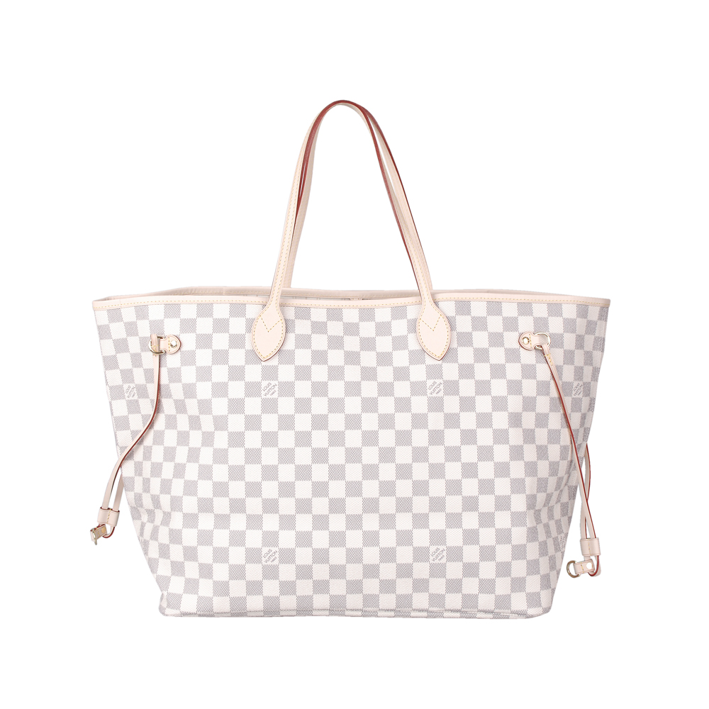 LV【N51108】經典Damier Azur Neverfull GM購物抽繩包(大)